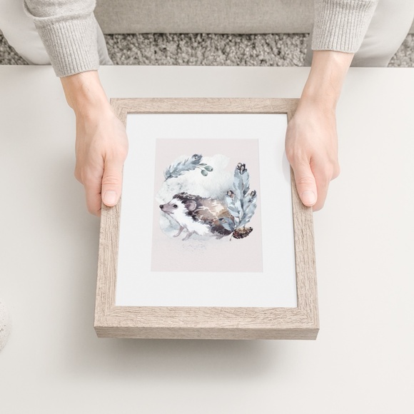 Watercolor Hedgehog Wall Art Print Poster Unframed - Picture 6 of 17